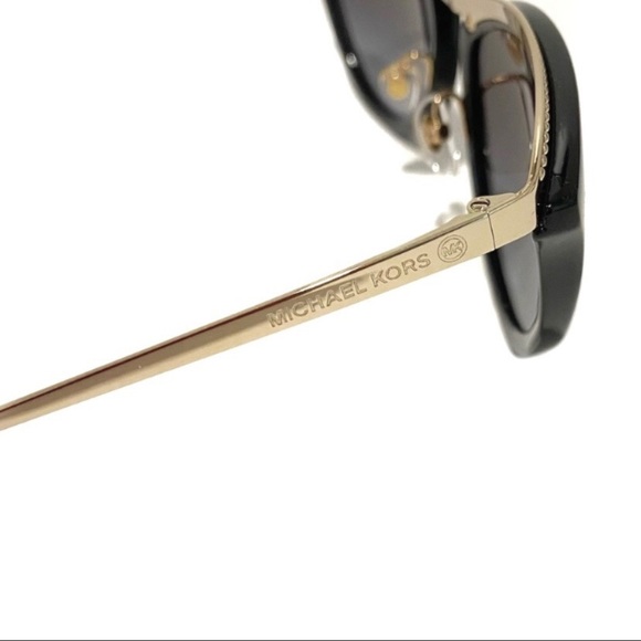 MICHAEL KORS MK 1065 Black Cat Eye Sunglasses With Gold Studded Trim NWT - Picture 11 of 14